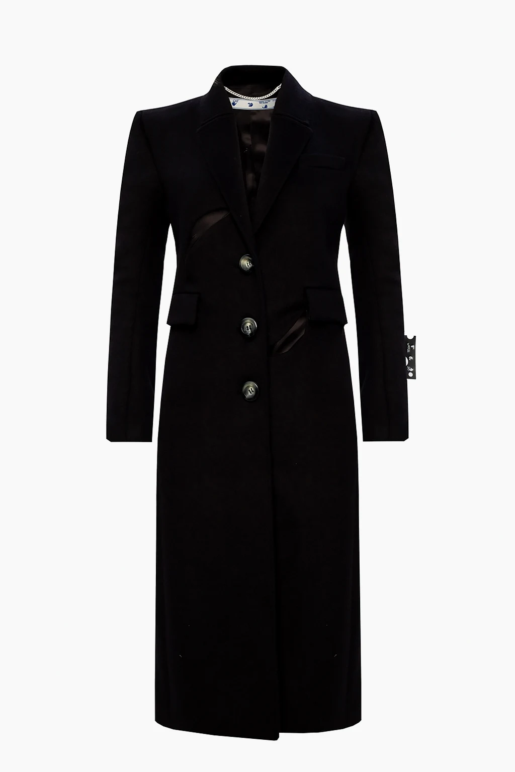 Wool coat with logo