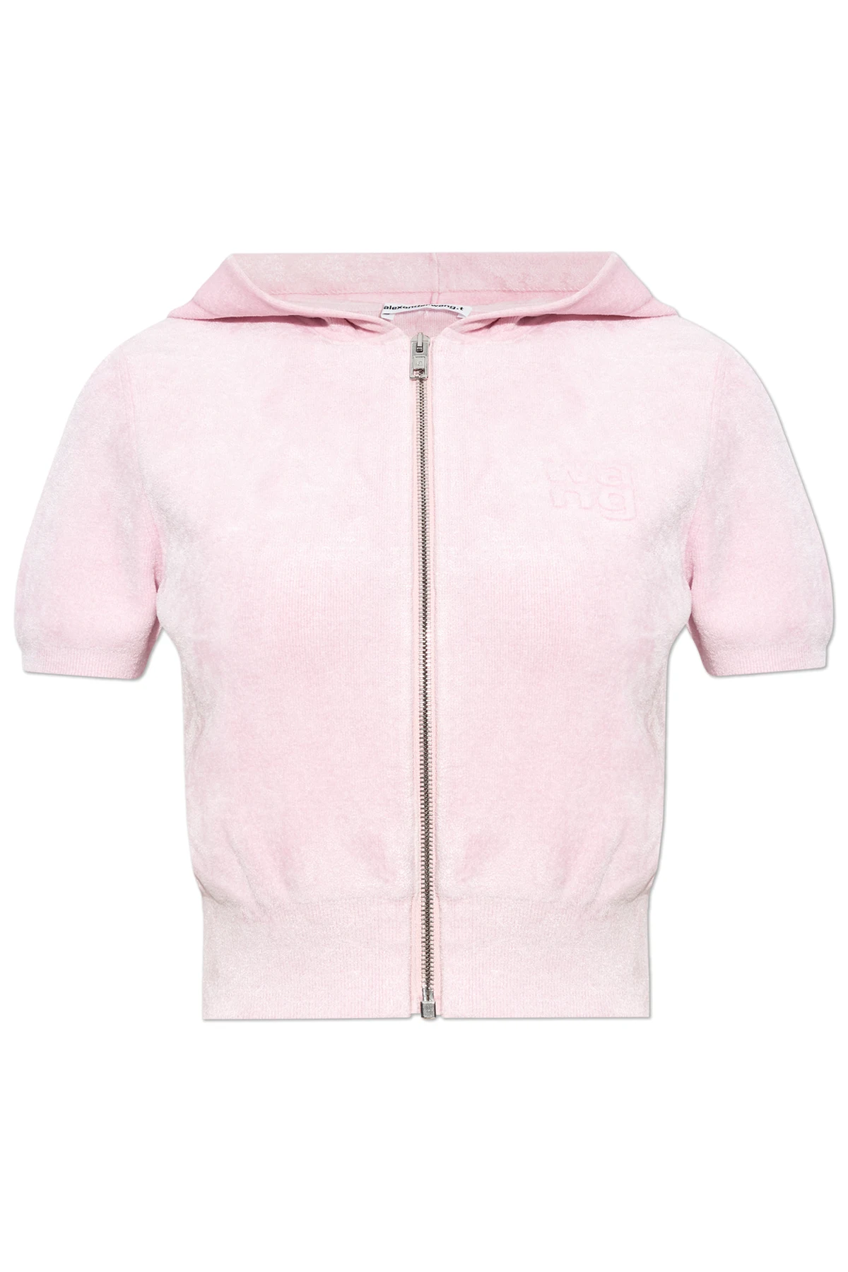 Short sweatshirt with logo