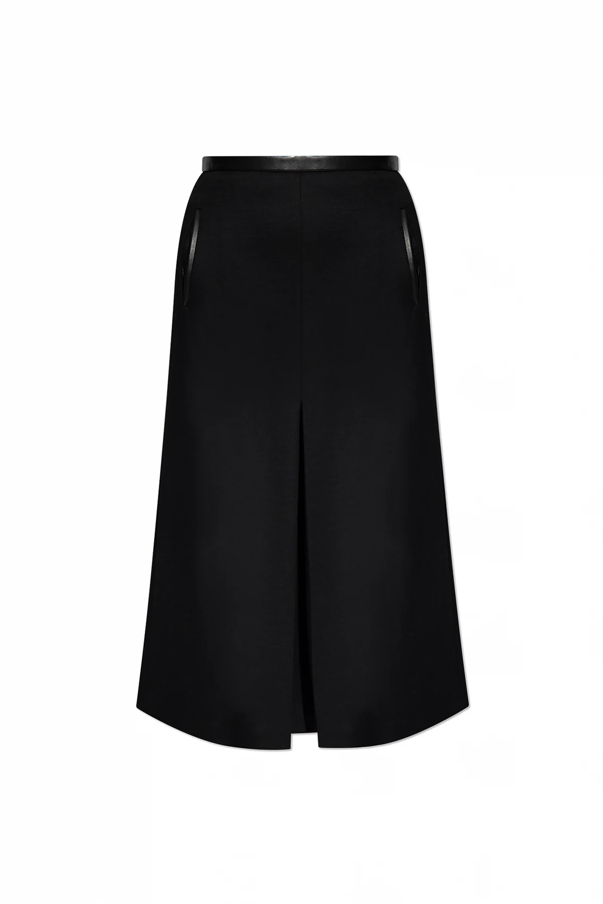 Skirt with leather trim