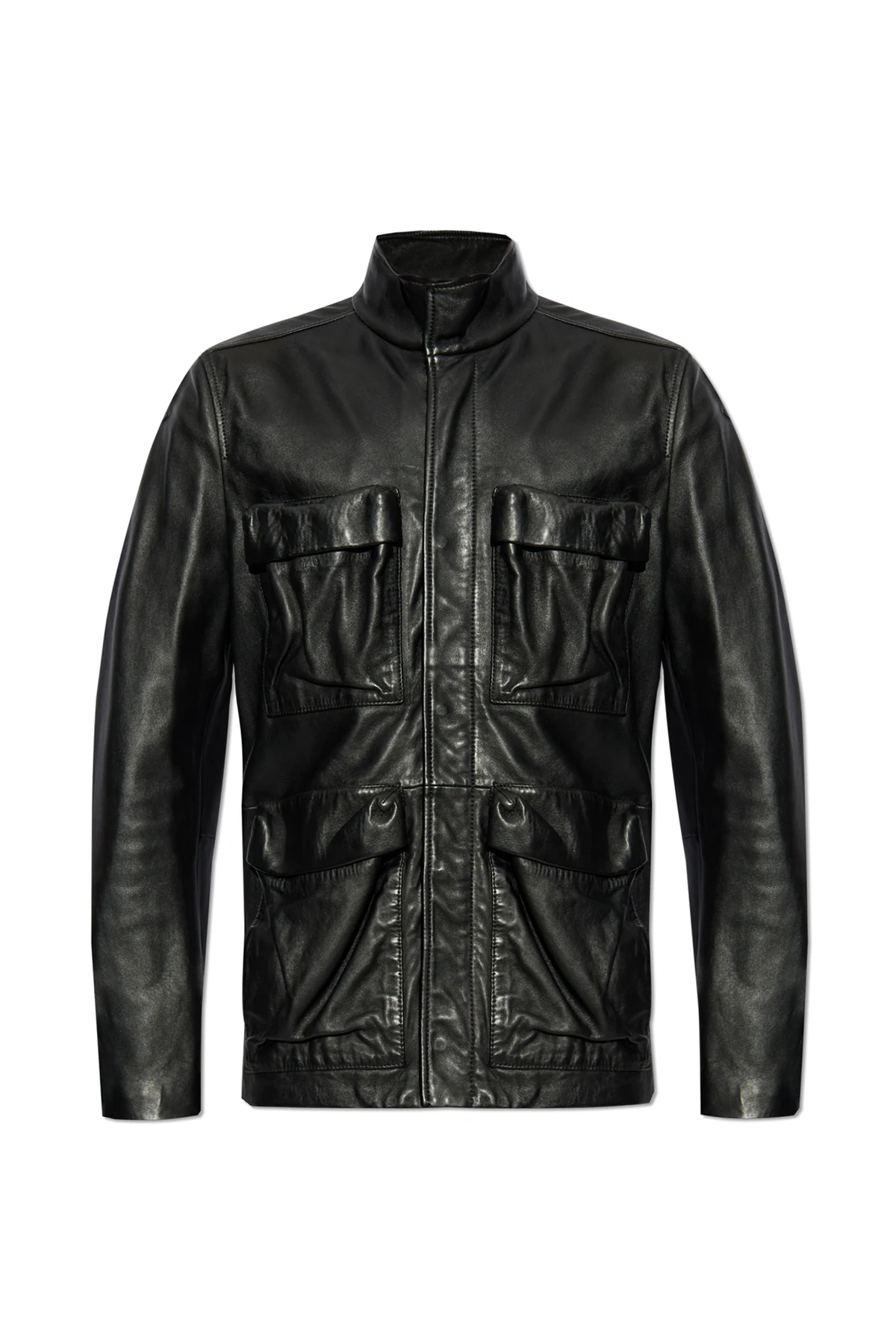 BLACK Leather jacket L-GAST