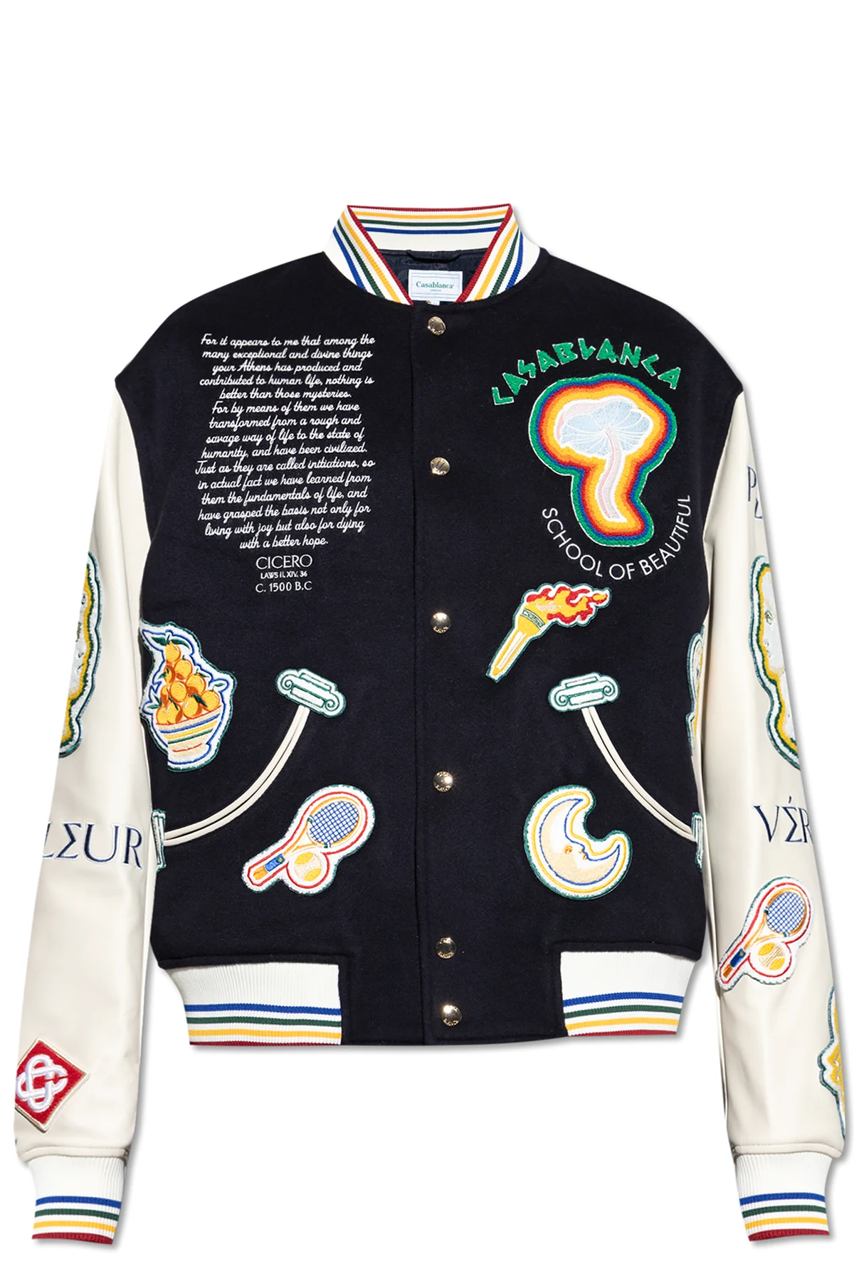 Kurtka typu `bomber` z kolorowymi naszywkami