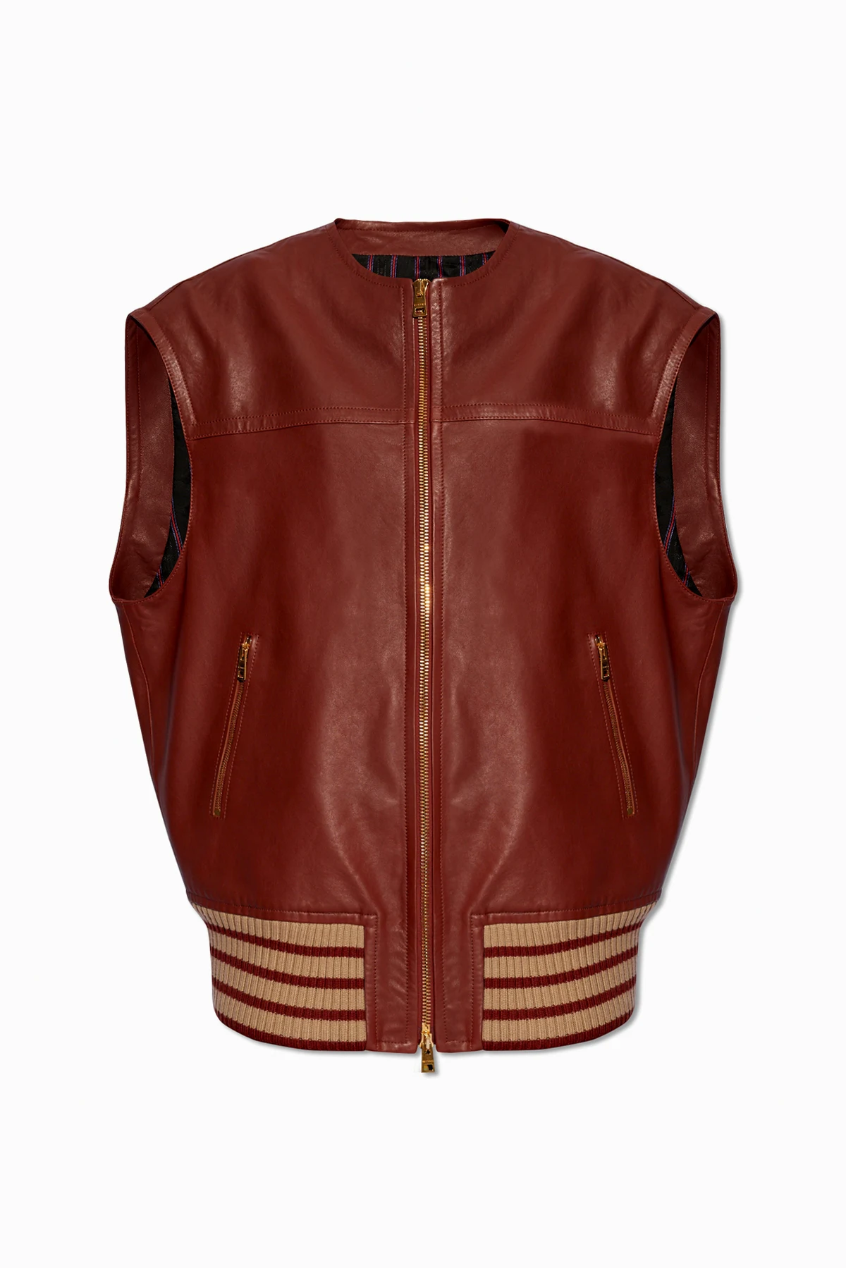 Skórzana kamizelka typu ‘oversize’