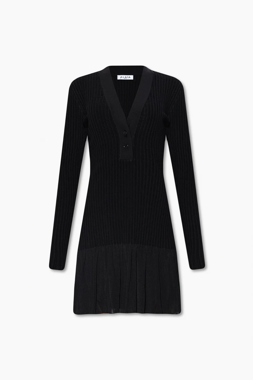 Ribbed dress with ruffle