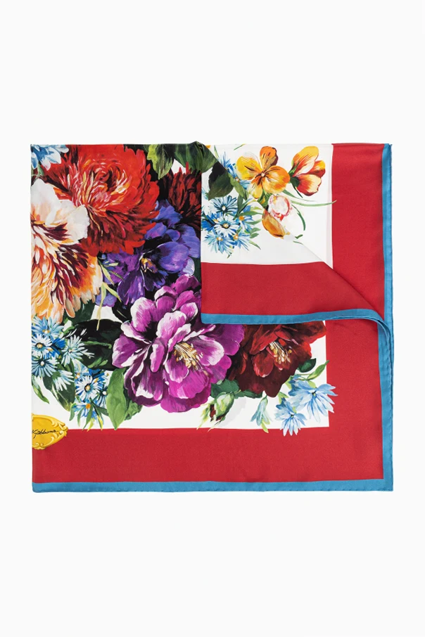 MEHRFARBIG Seidenschal mit Blumenmuster