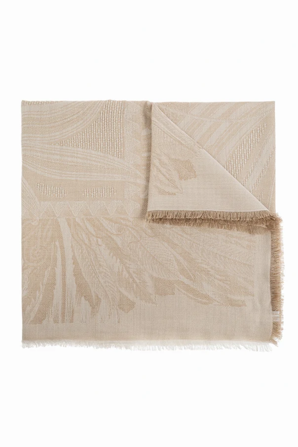 cream Scarf with decorative pattern