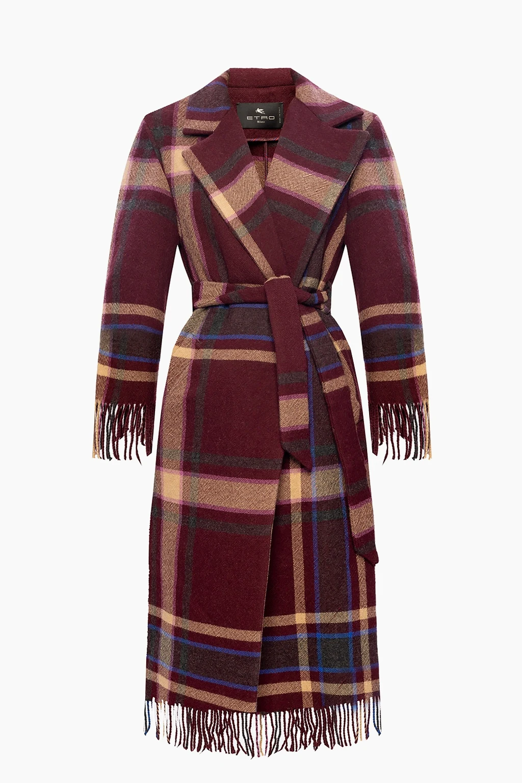 Checked wool coat