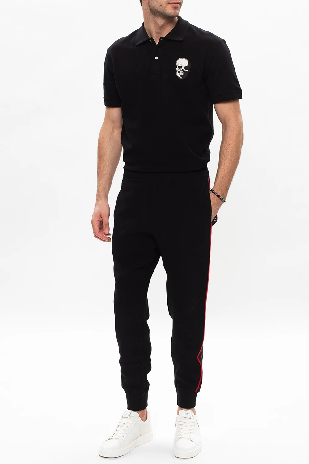 Polo shirt with skull motif