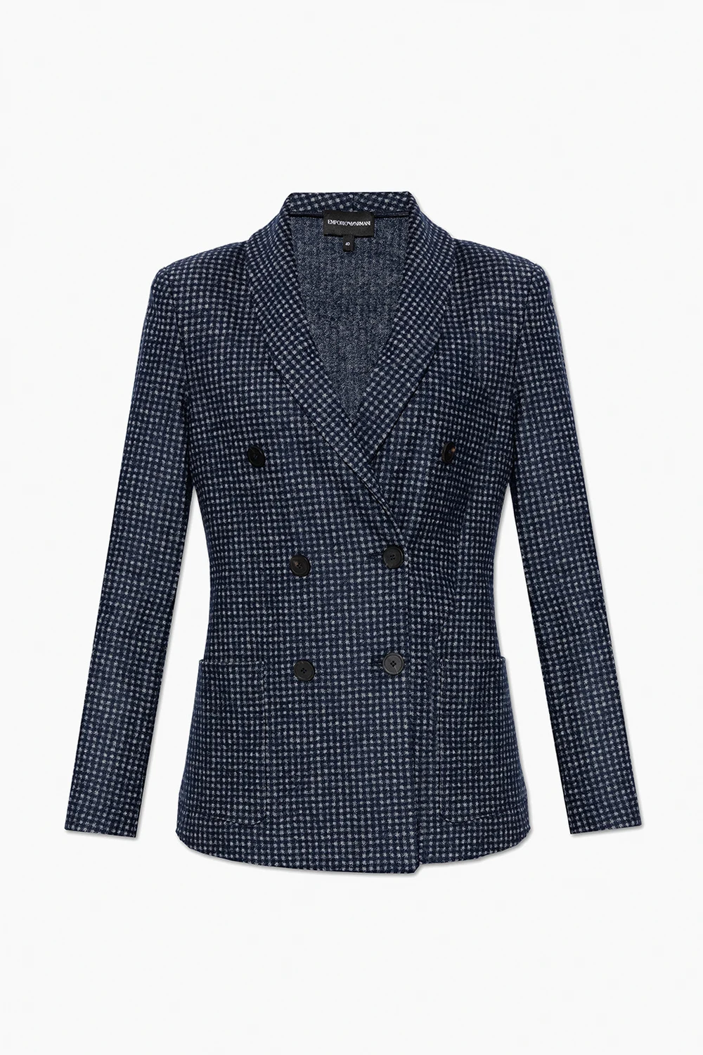 Double-breasted check blazer