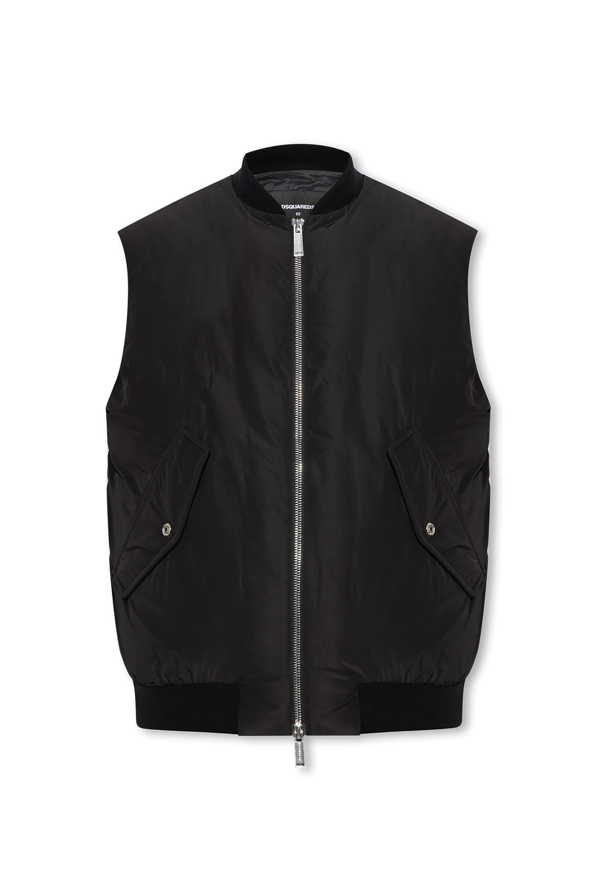 Down vest with reflective back