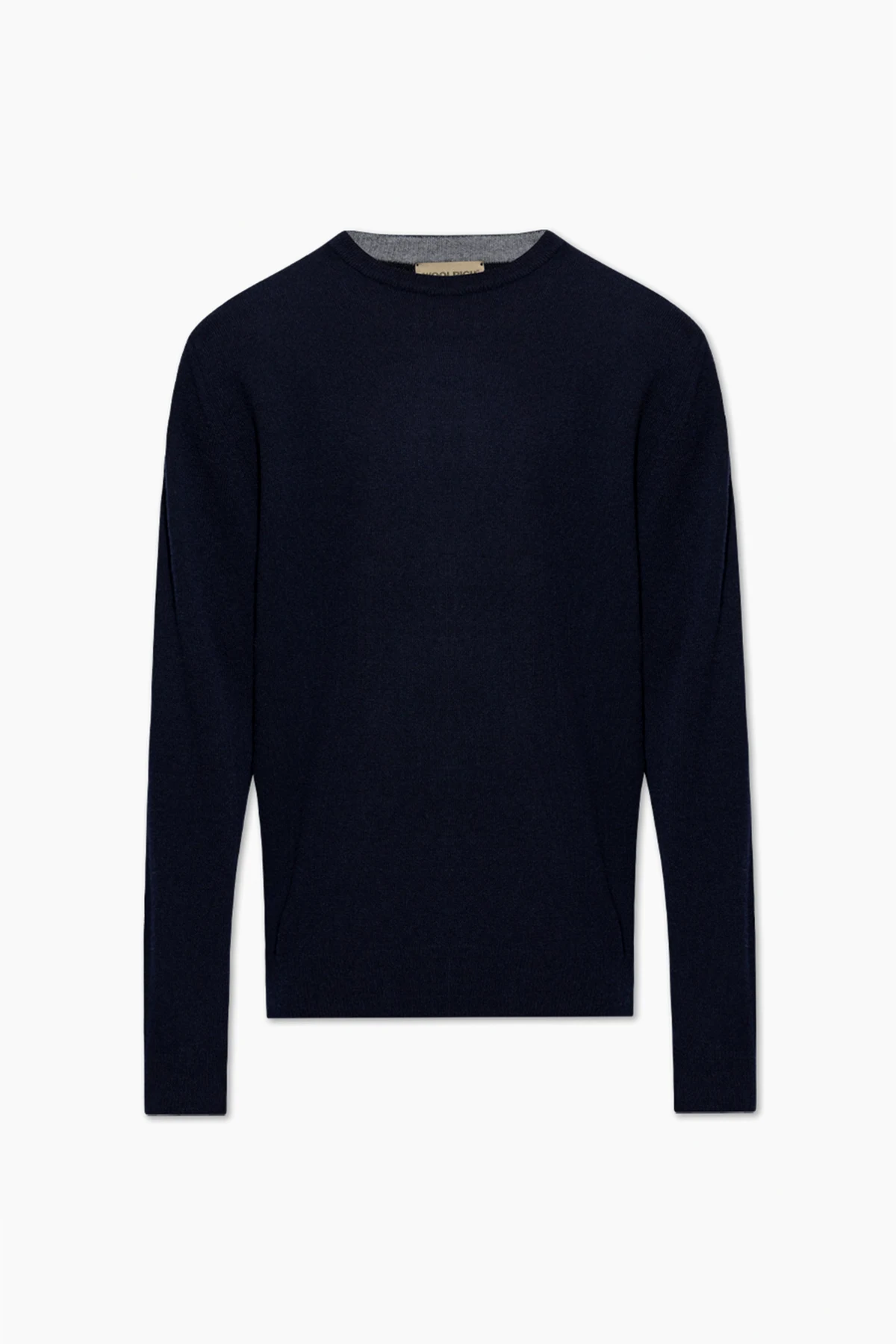 Wool sweater with embroidered logo