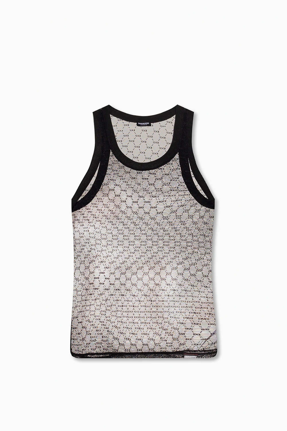 Koronkowy t-shirt bez rękawów