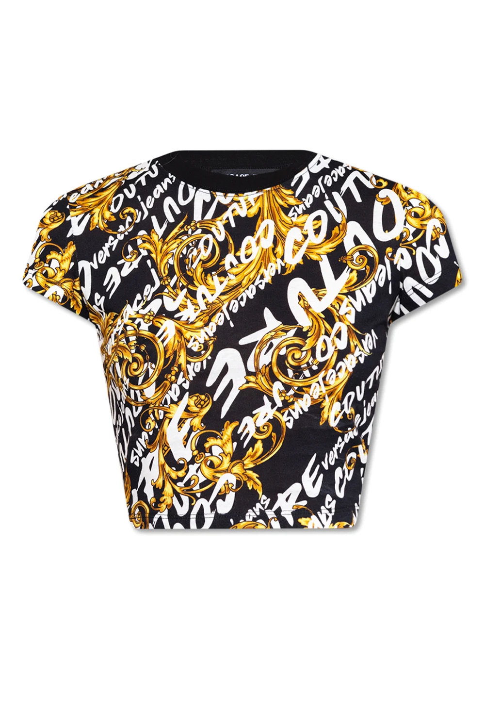 Wzorzysty krótki t-shirt