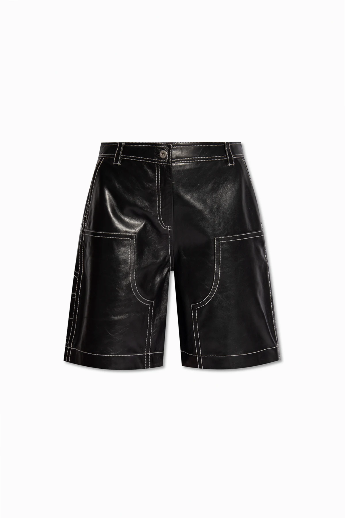 ‘Rue’ leather shorts