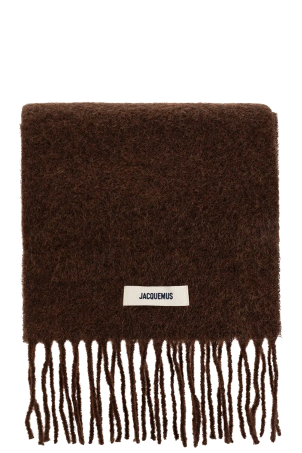 BRAUN Schal mit Logo-Patch