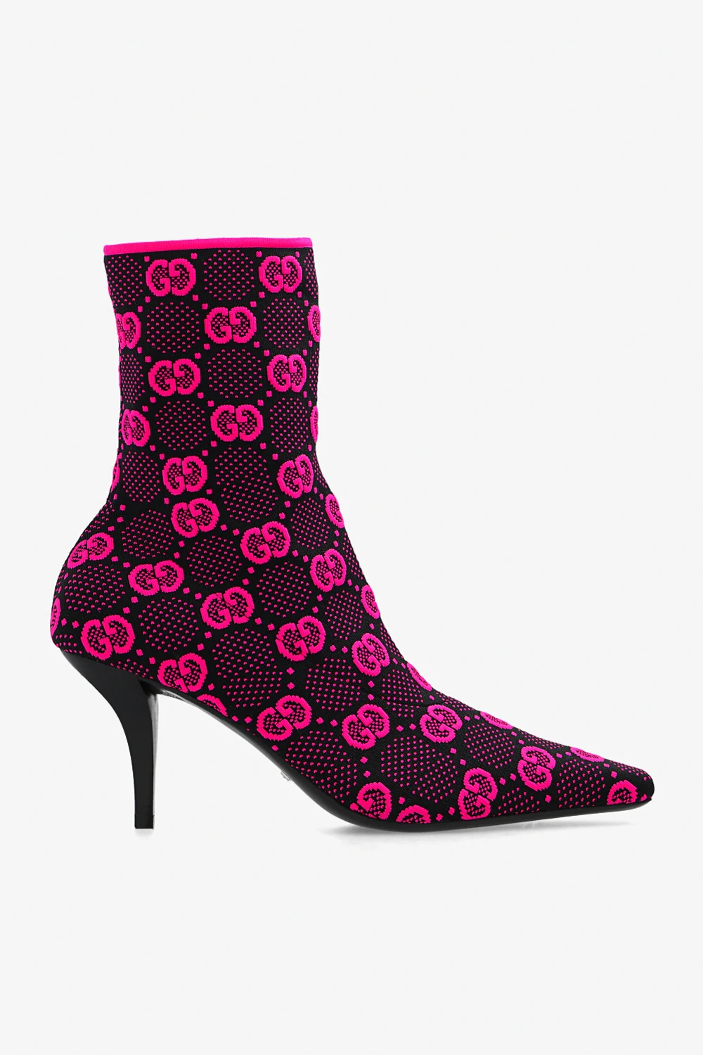 Heeled ankle boots with monogram