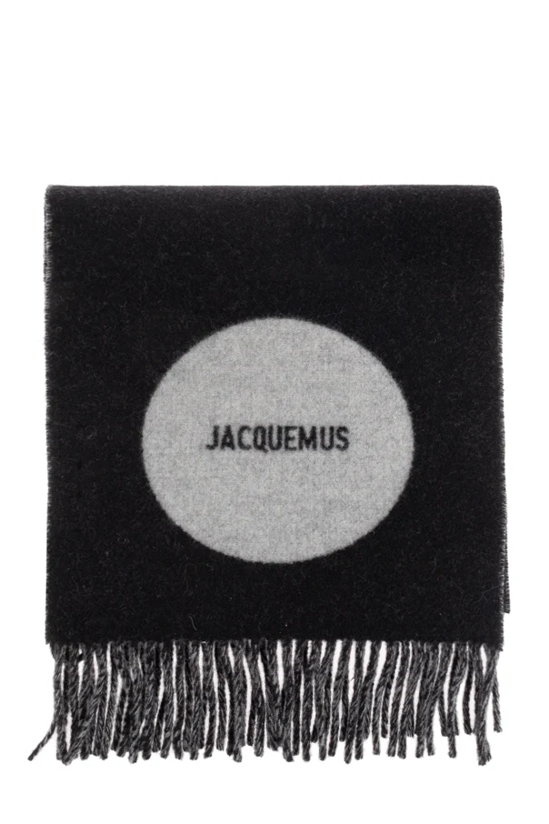 SCHWARZ Wollschal mit Logo