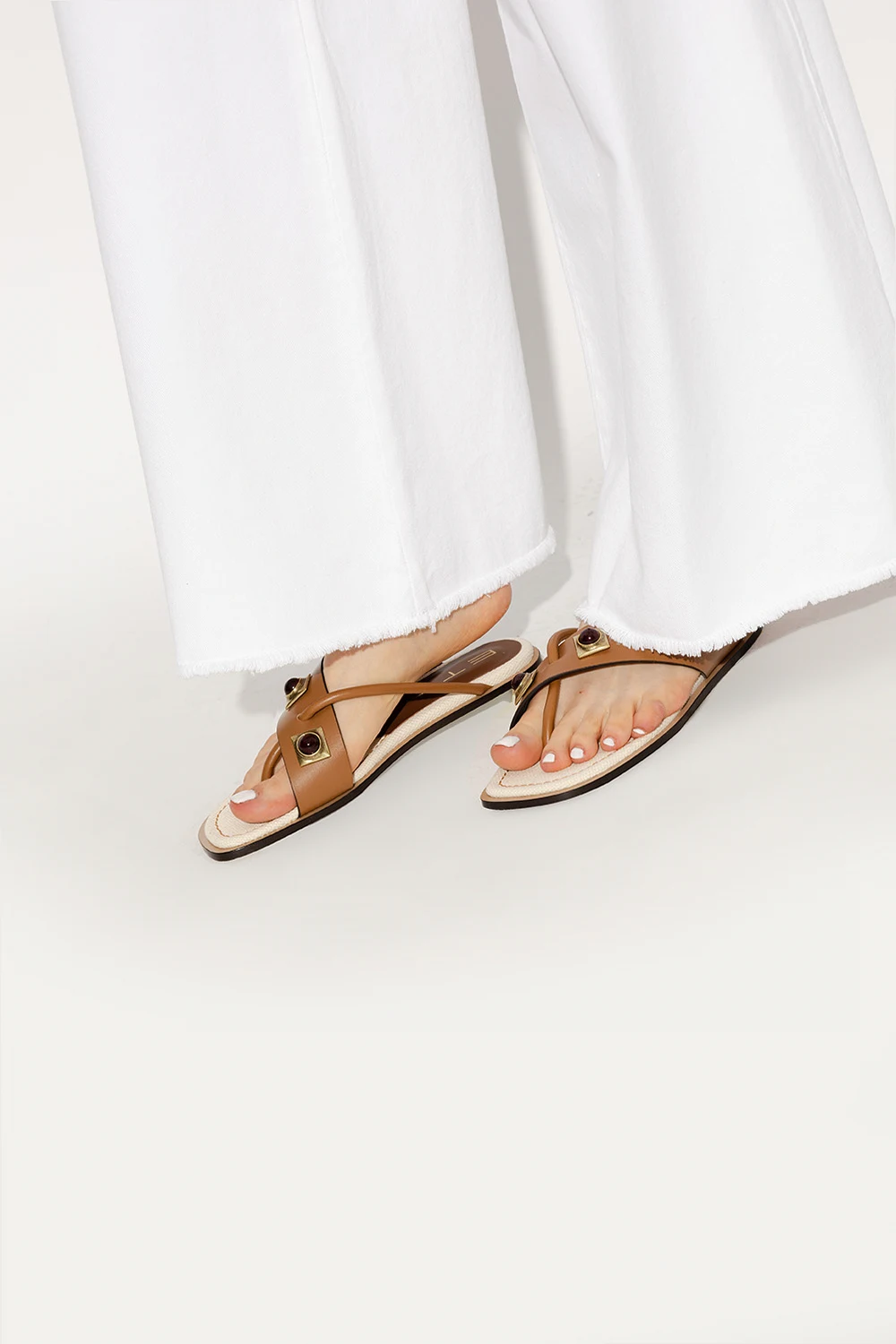 Leather slides