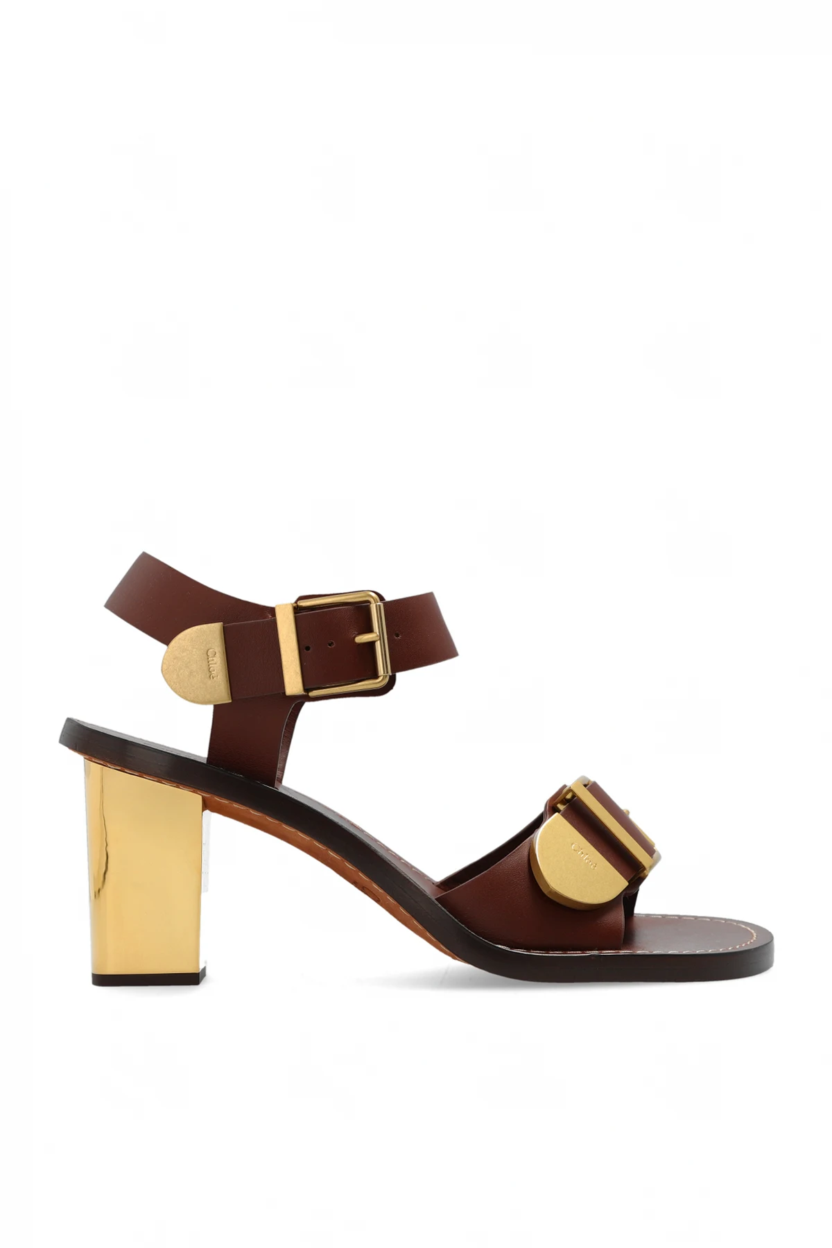 Leather heeled sandals