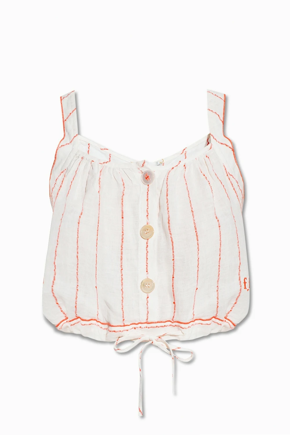 Lniany top na ramiączkach