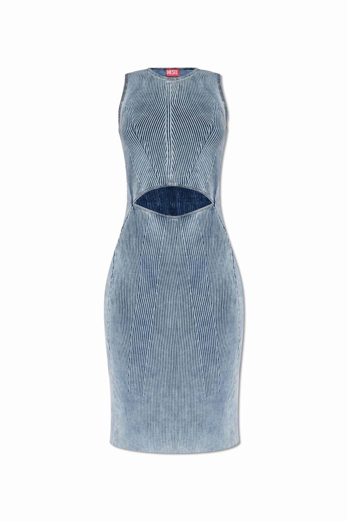 light blue ‘M-TARYN’ ribbed sleeveless dress