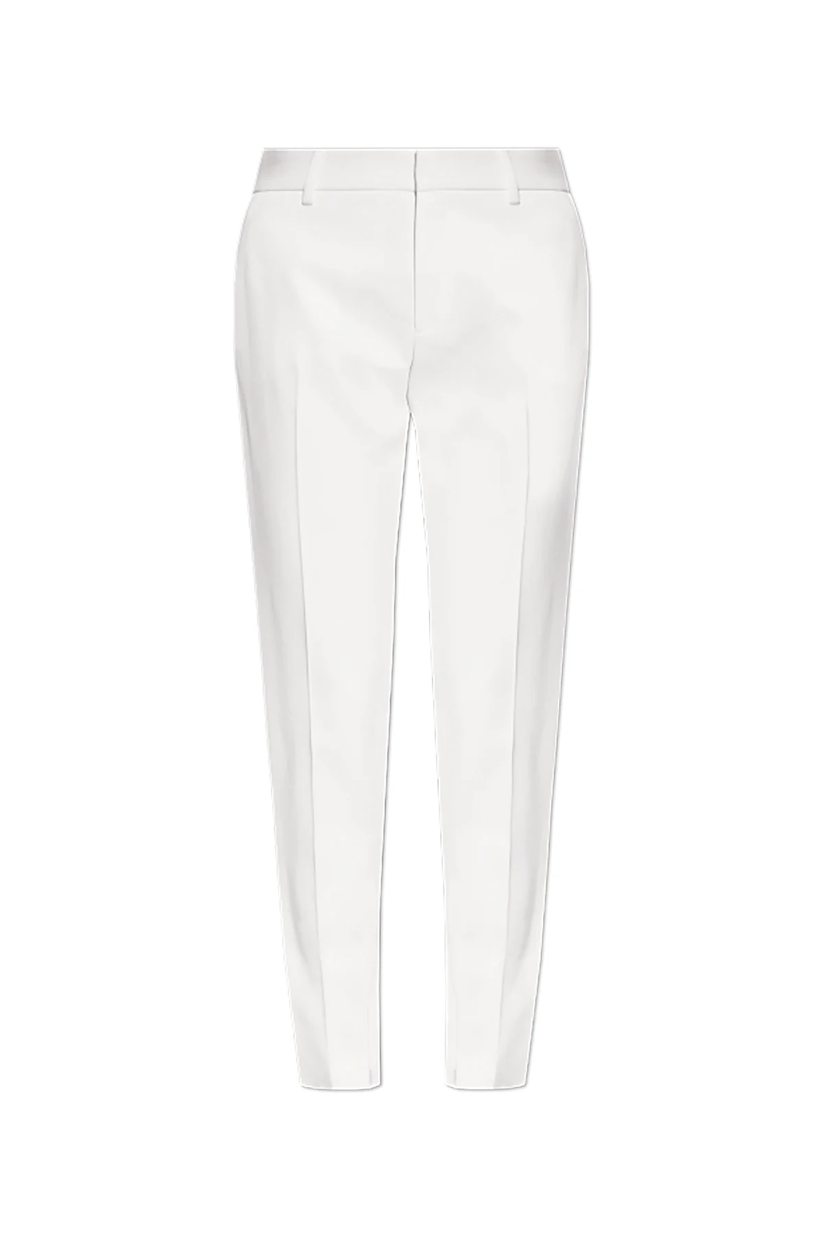 Wool pleat-front trousers