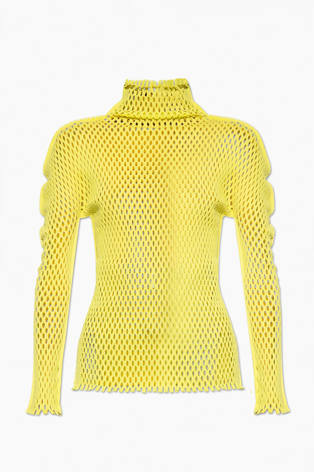 Perforated turtleneck top