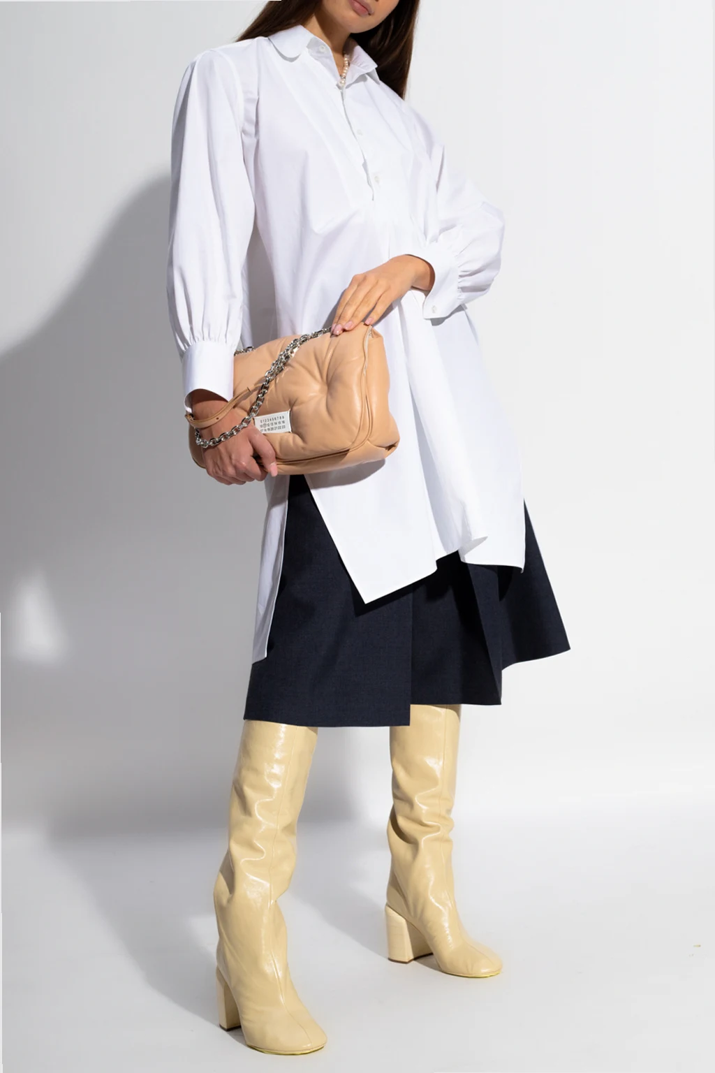 Long shirt with slide slits