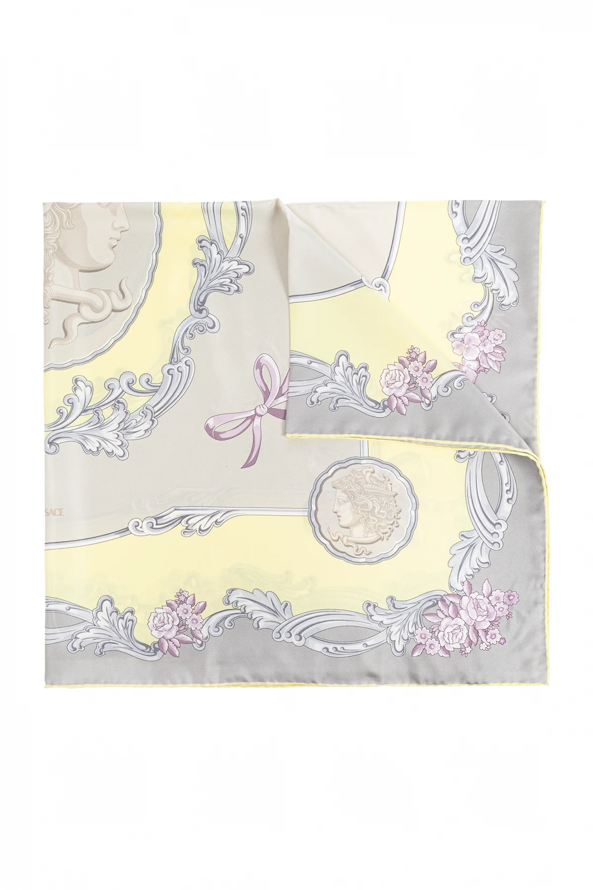 MULTICOLOUR Silk scarf with Medusa Cameo print