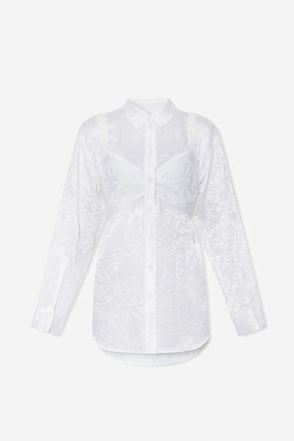 Shirt with crinkled effect