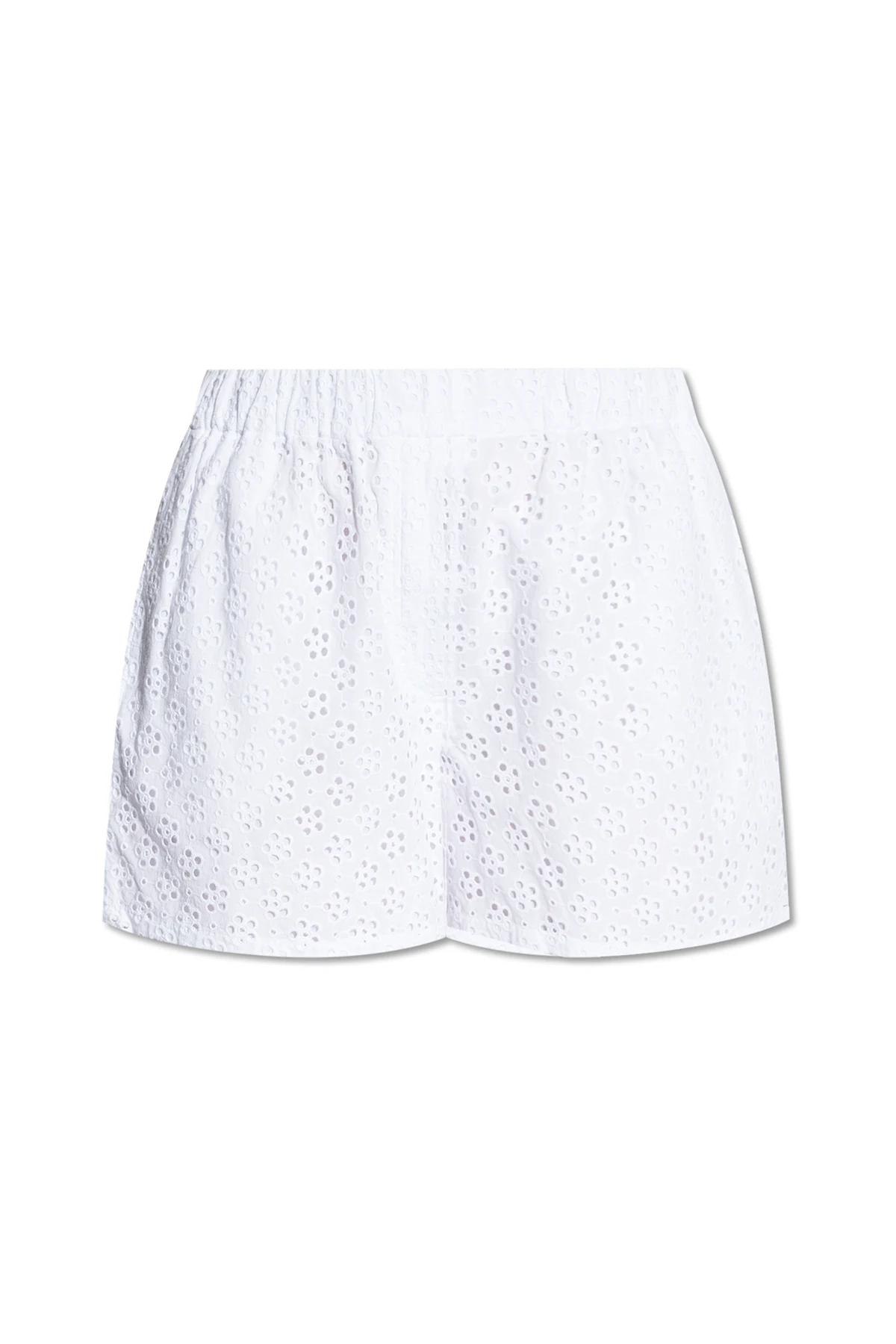 Shorts with openwork cutouts