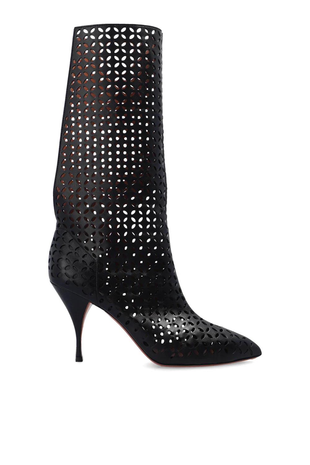 Openwork heeled ankle boots