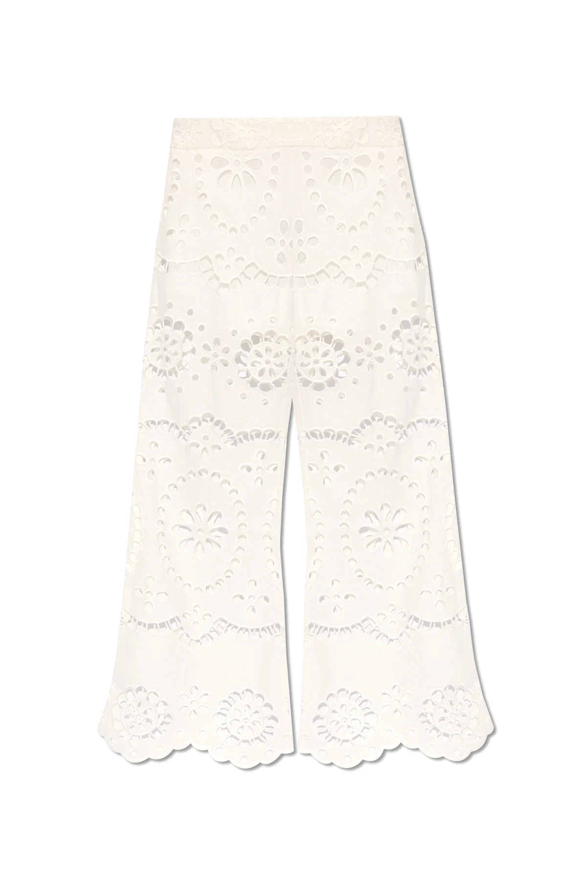 Trousers in openwork linen