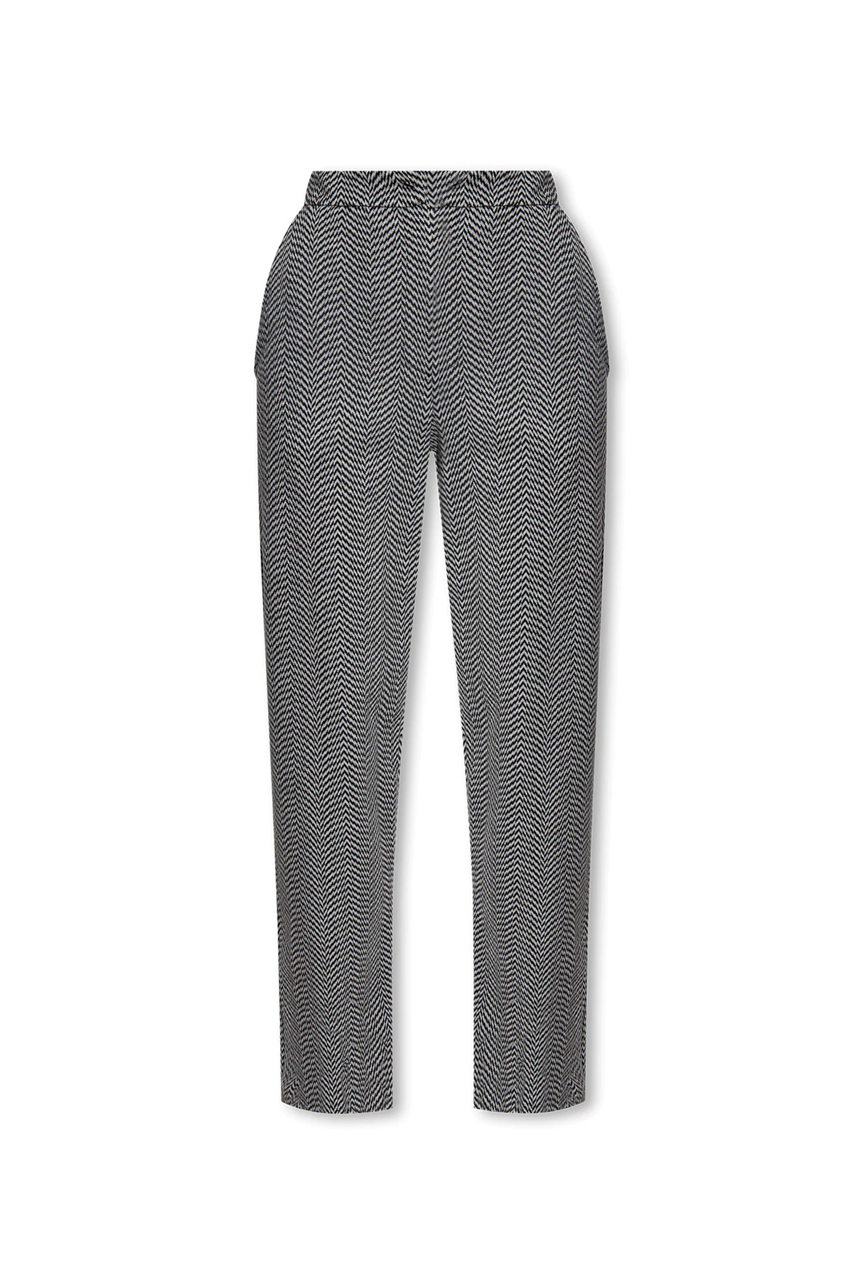 Trousers with herringbone pattern