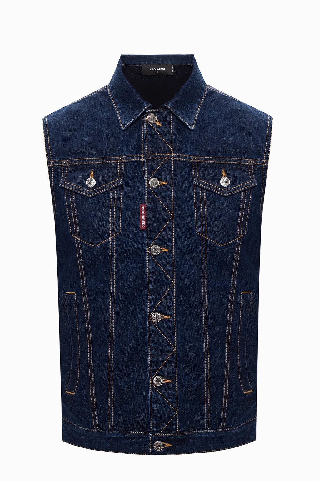 Denim vest with logo