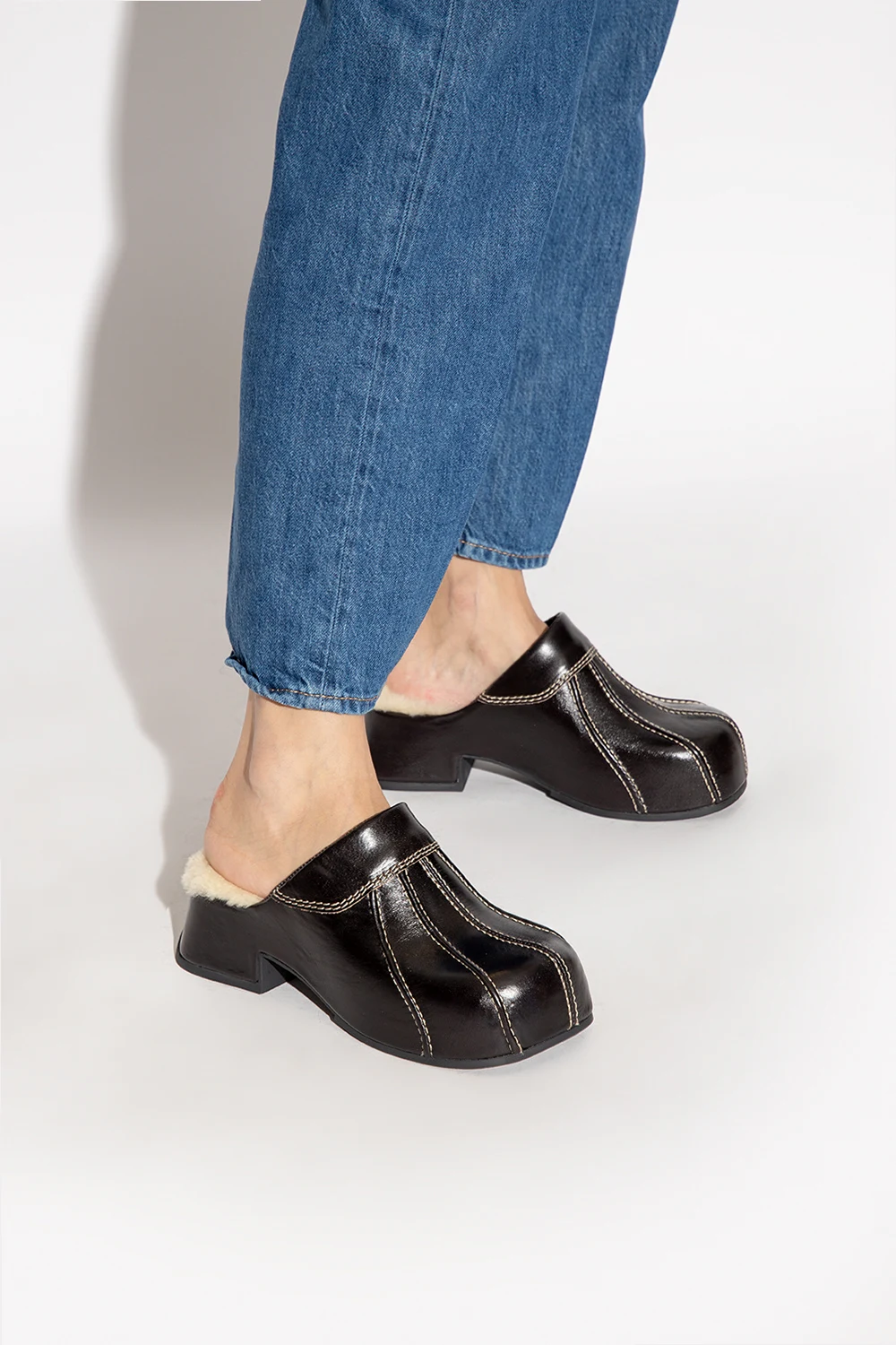‘Addie’ leather mules