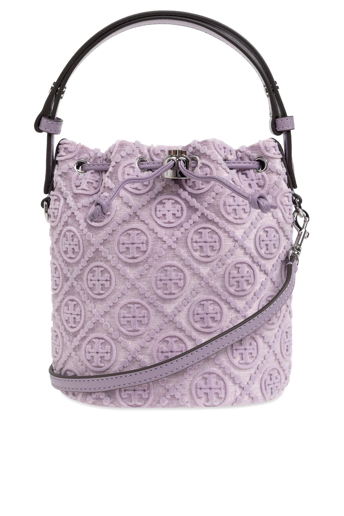 Samt-Handtasche T Monogram Mini im ‘Bucket-Stil