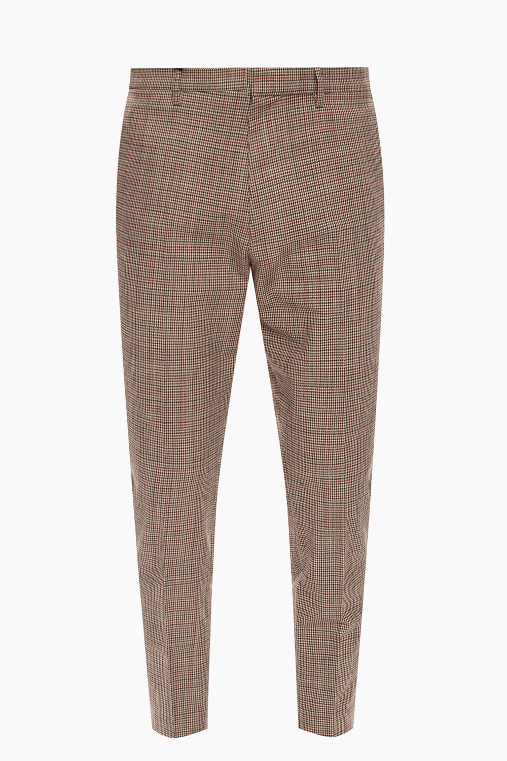 Patterned pleat-front trousers