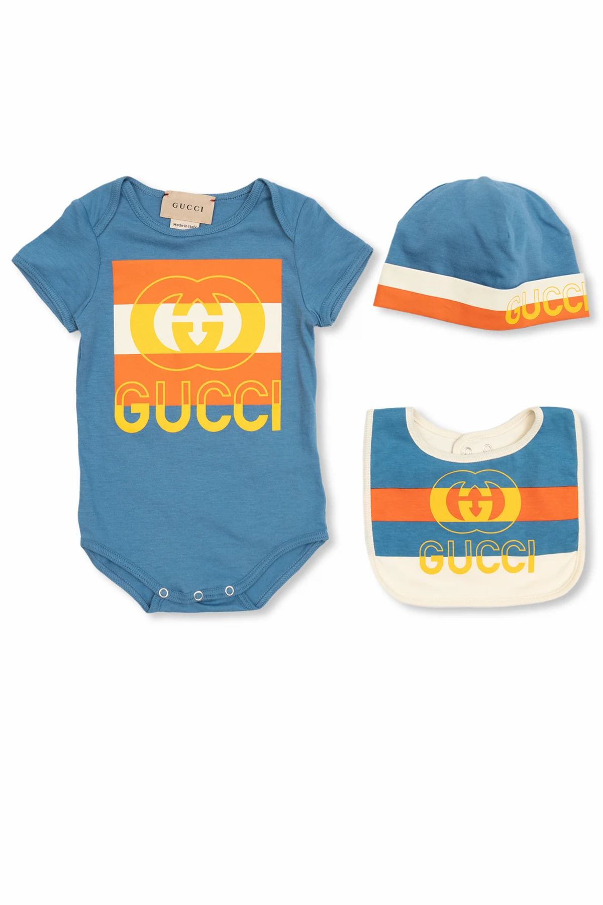 Komplet: body, czapka i śliniak