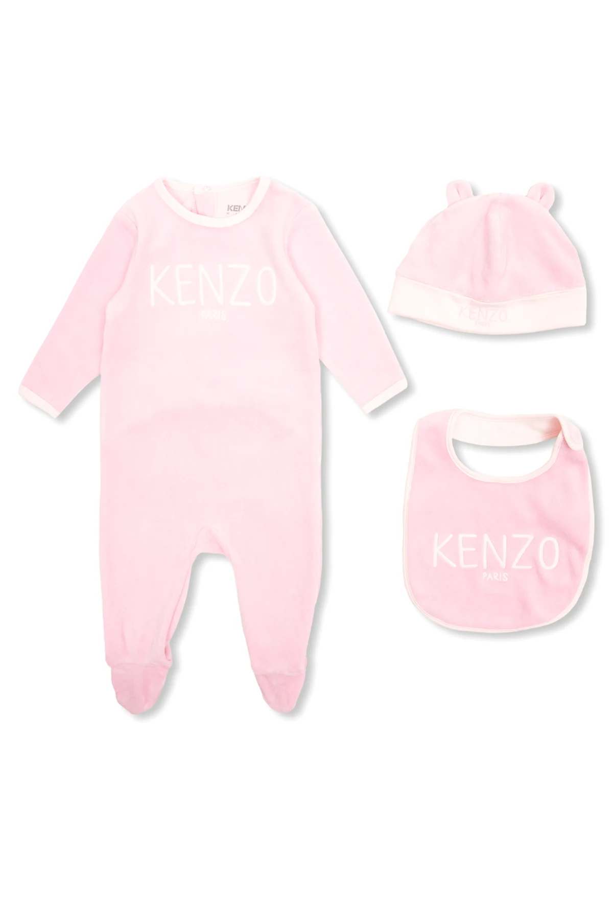 Beanie, bib & babygrow set