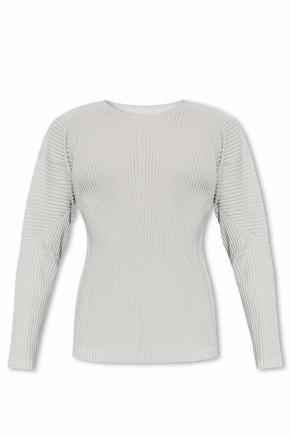 Pleated T-shirt with long sleeves