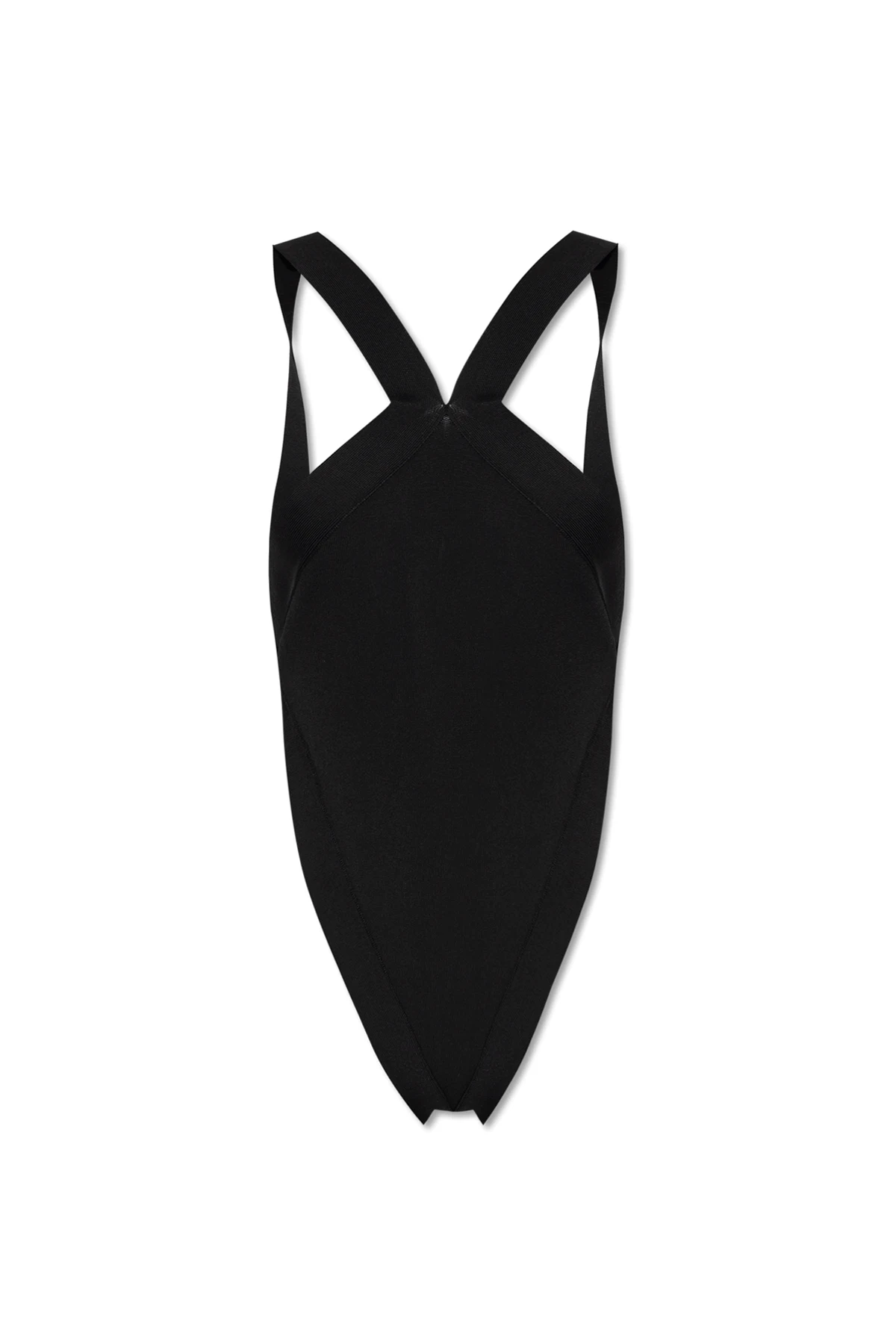 Bodysuit with denuded shoulders
