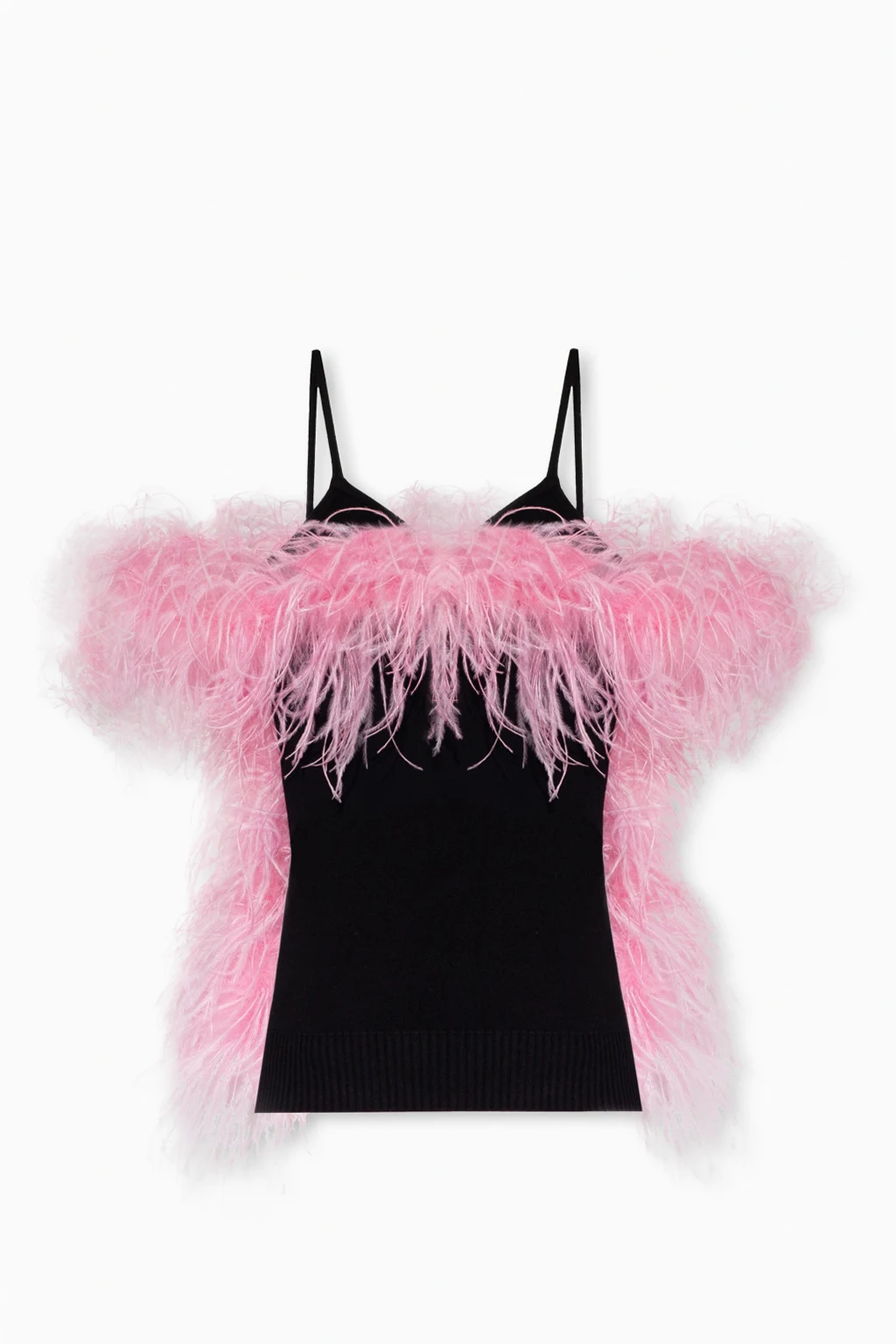 Top with ostrich feathers