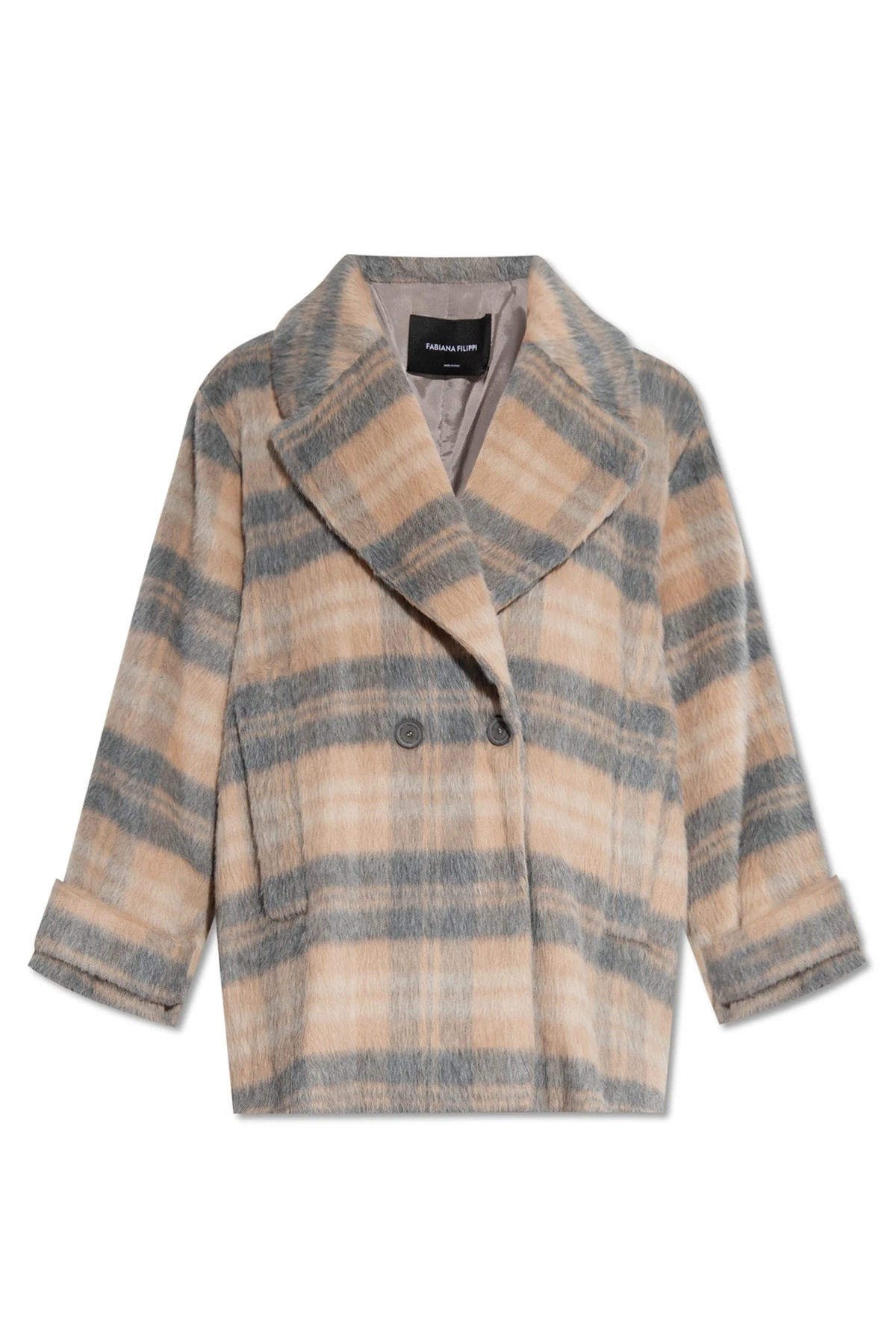 Cropped double-breasted coat