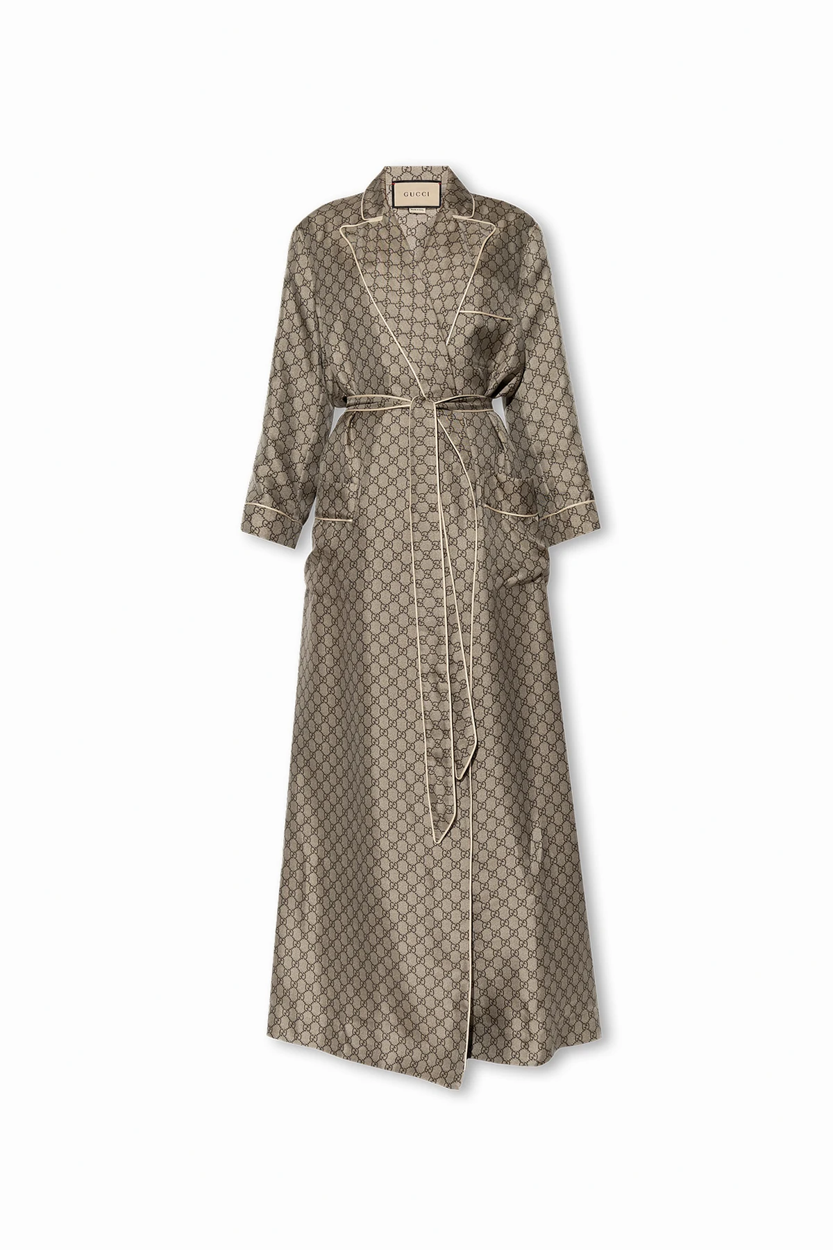 Silk gown with monogram
