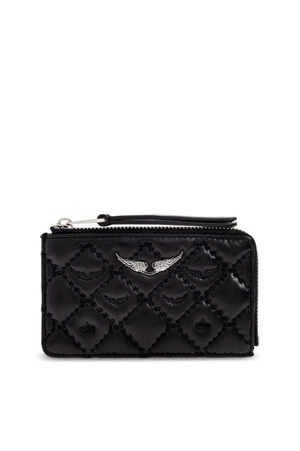 SCHWARZ Gestepptes Lederportemonnaie
