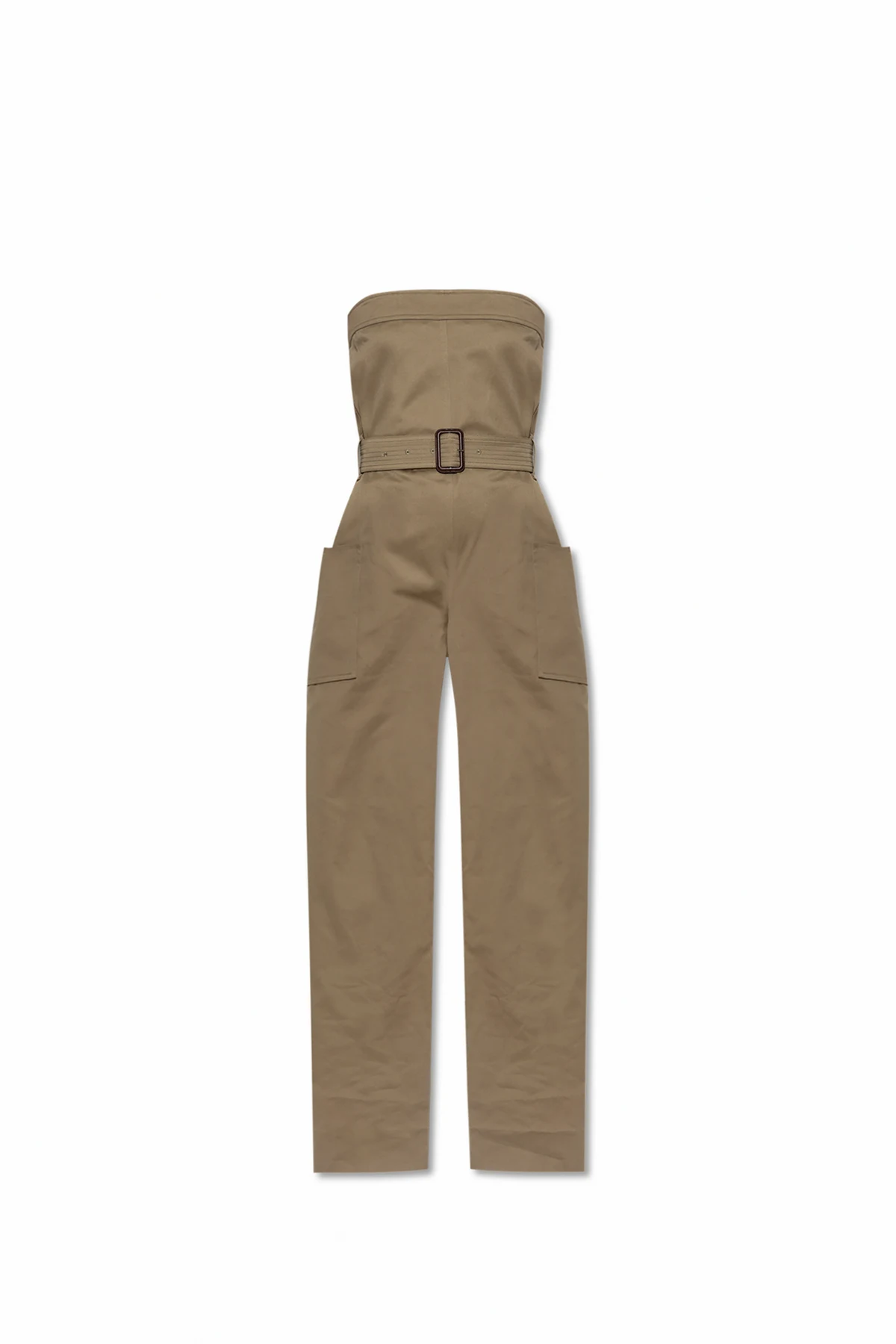 beige Off-the-shoulder jumpsuit