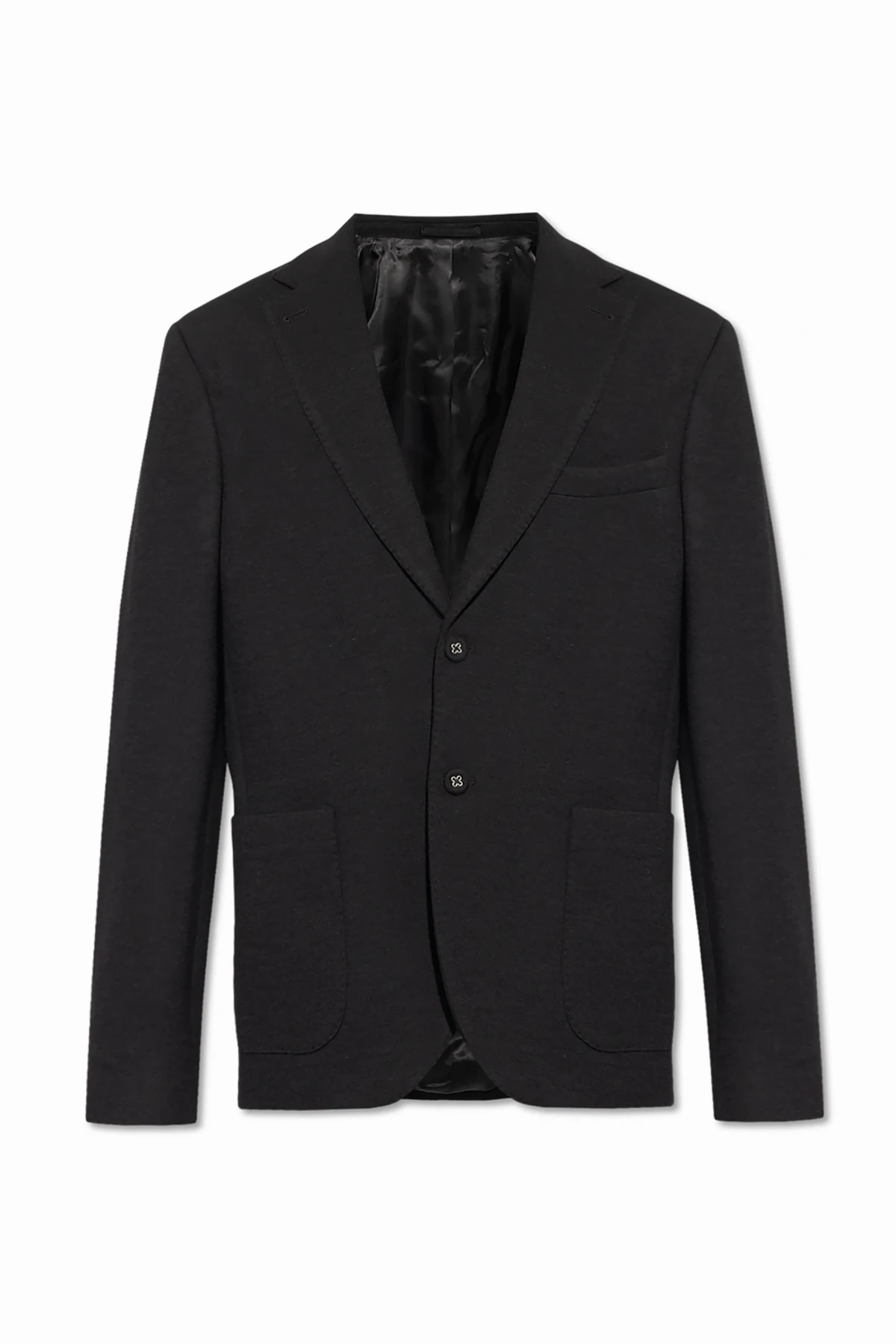 CZARNY Marynarka z wełnianym wykończeniem