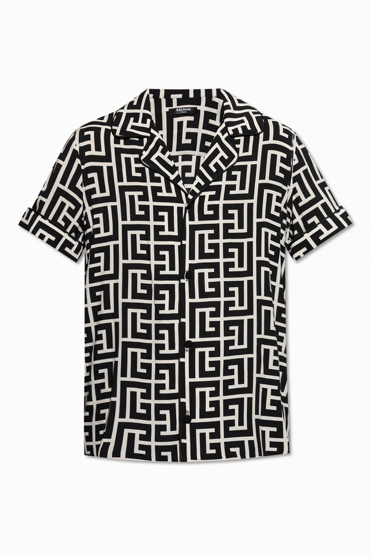 BLACK Silk shirt with monogram