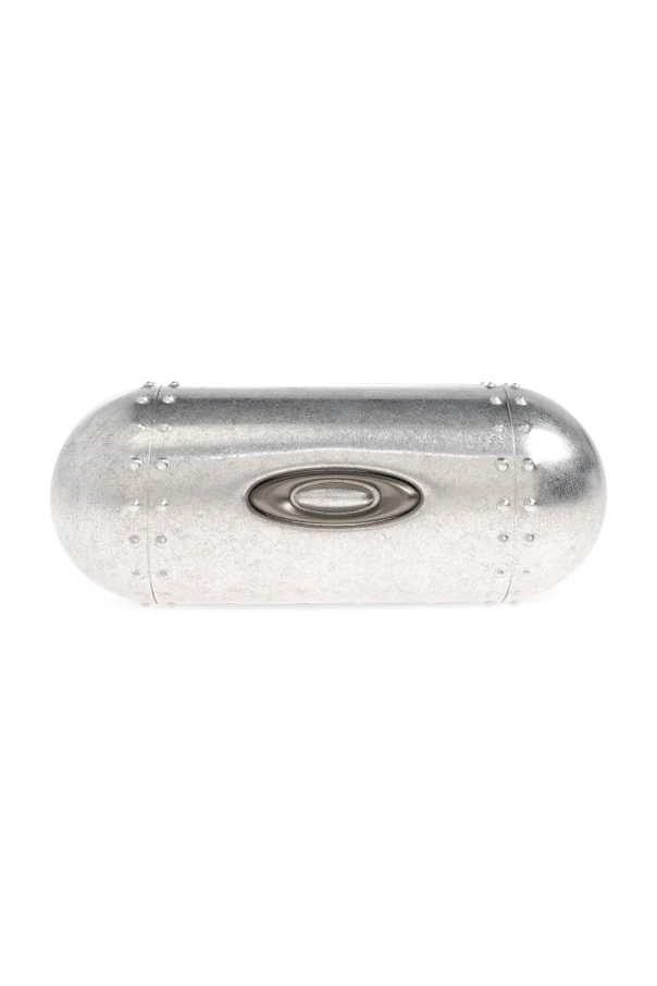 SILBER Etui mit dem Logo „Large Metal Vault“