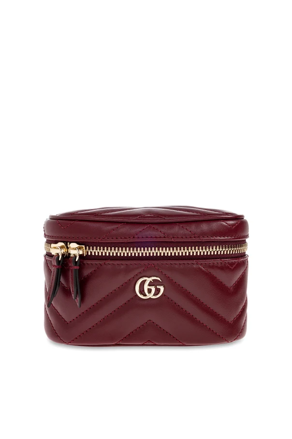 BURGUNDER Kosmetiktasche mit Schulterkette